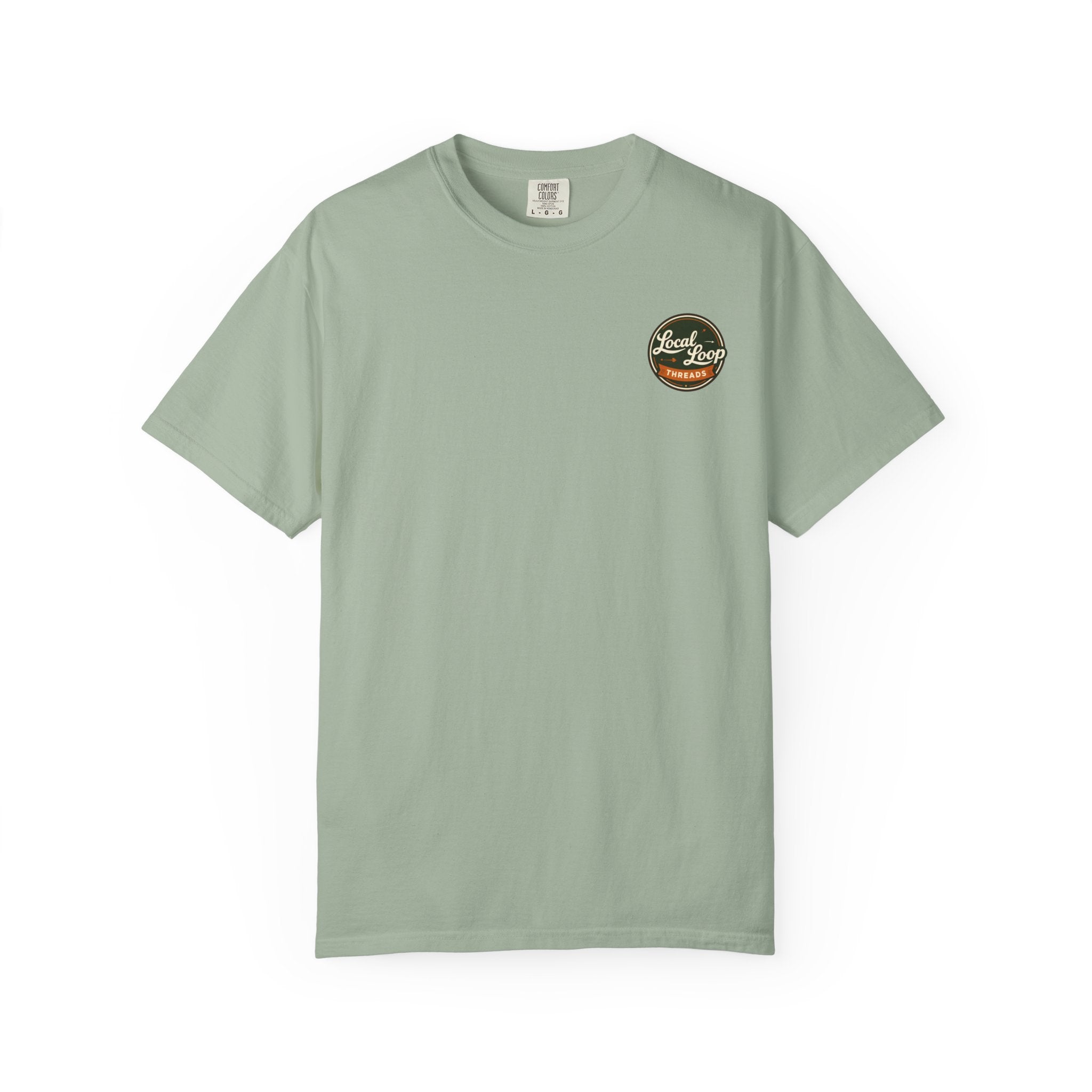 Coastal Sunset Tee — Wave & Pine Graphic T-Shirt (Back & Chest Print)