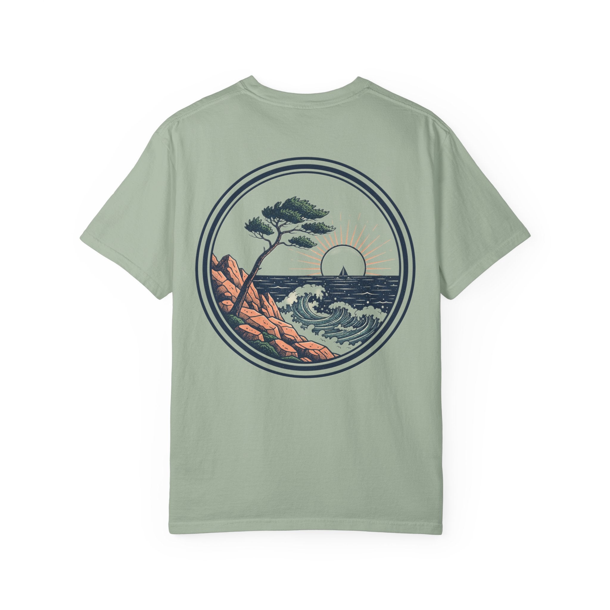 Coastal Sunrise T-Shirt — Ocean Cliff Graphic Tee