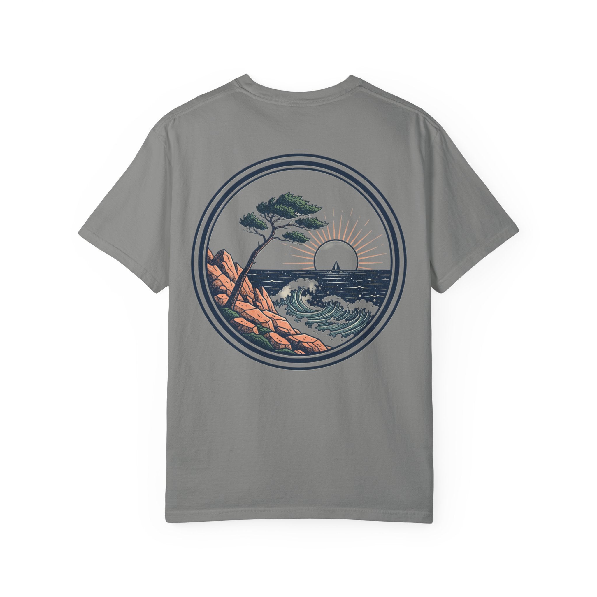 Coastal Sunrise T-Shirt — Ocean Cliff Graphic Tee