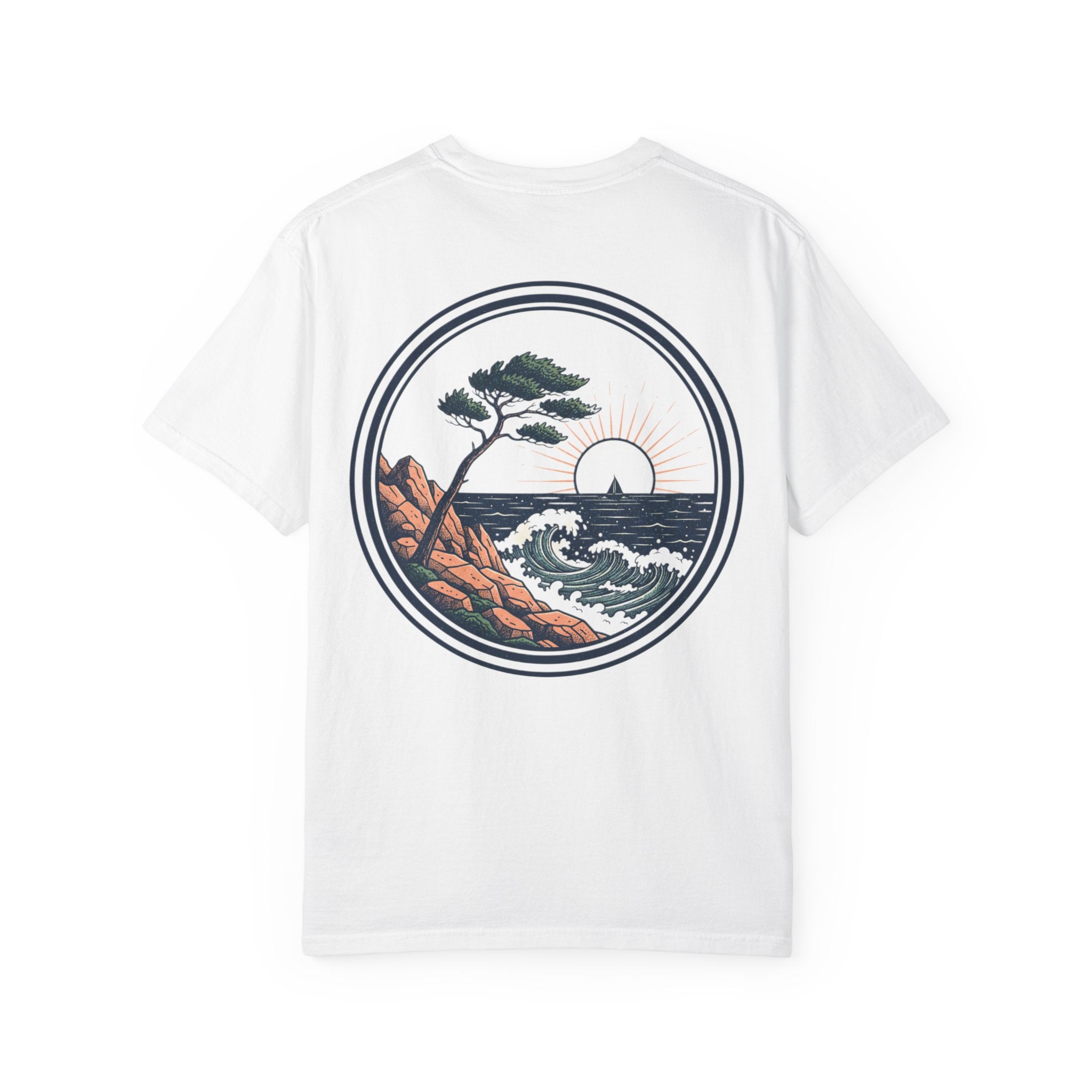 Coastal Sunrise T-Shirt — Ocean Cliff Graphic Tee