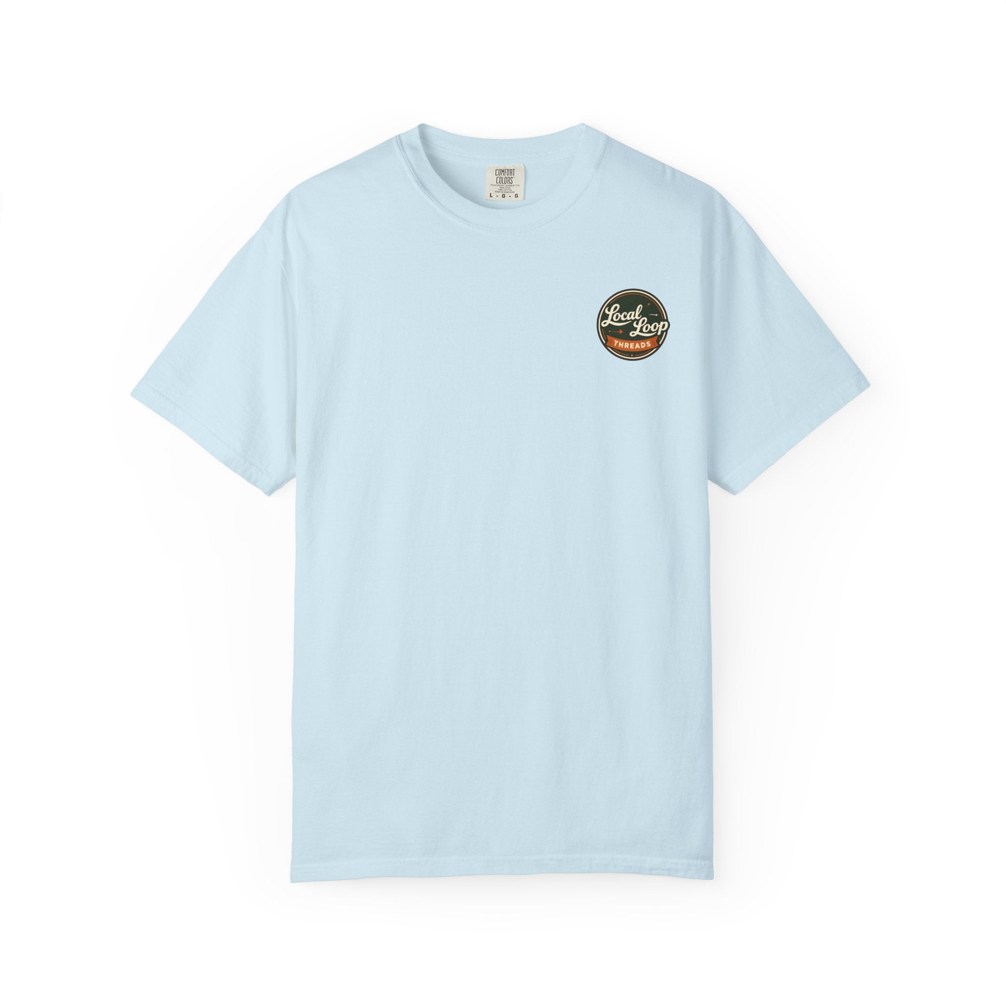 Coastal Sunset Tee — Wave & Pine Graphic T-Shirt (Back & Chest Print)