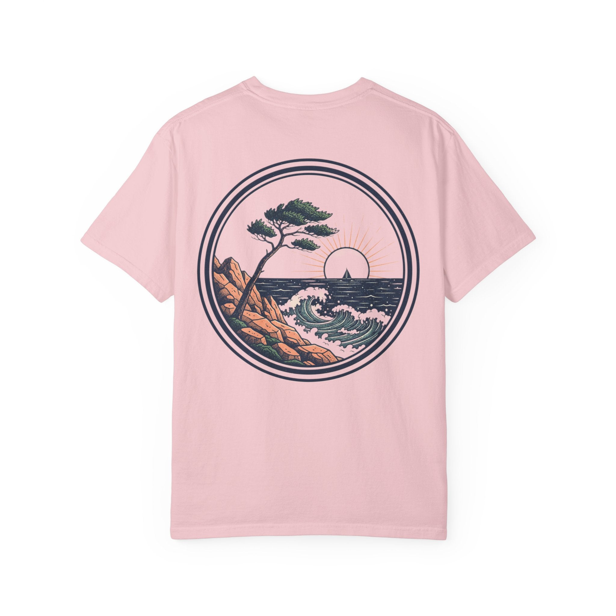 Coastal Sunrise T-Shirt — Ocean Cliff Graphic Tee