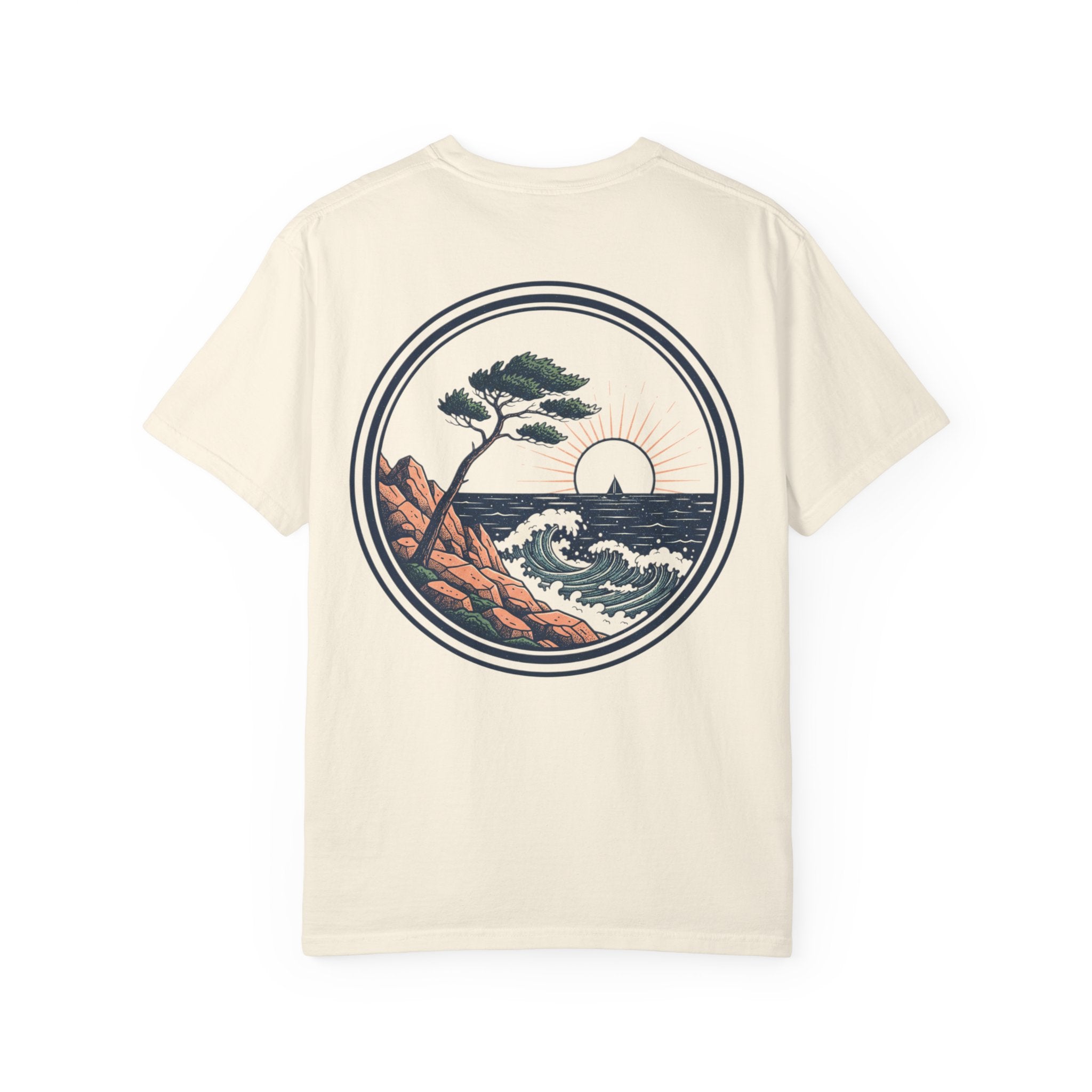 Coastal Sunrise T-Shirt — Ocean Cliff Graphic Tee