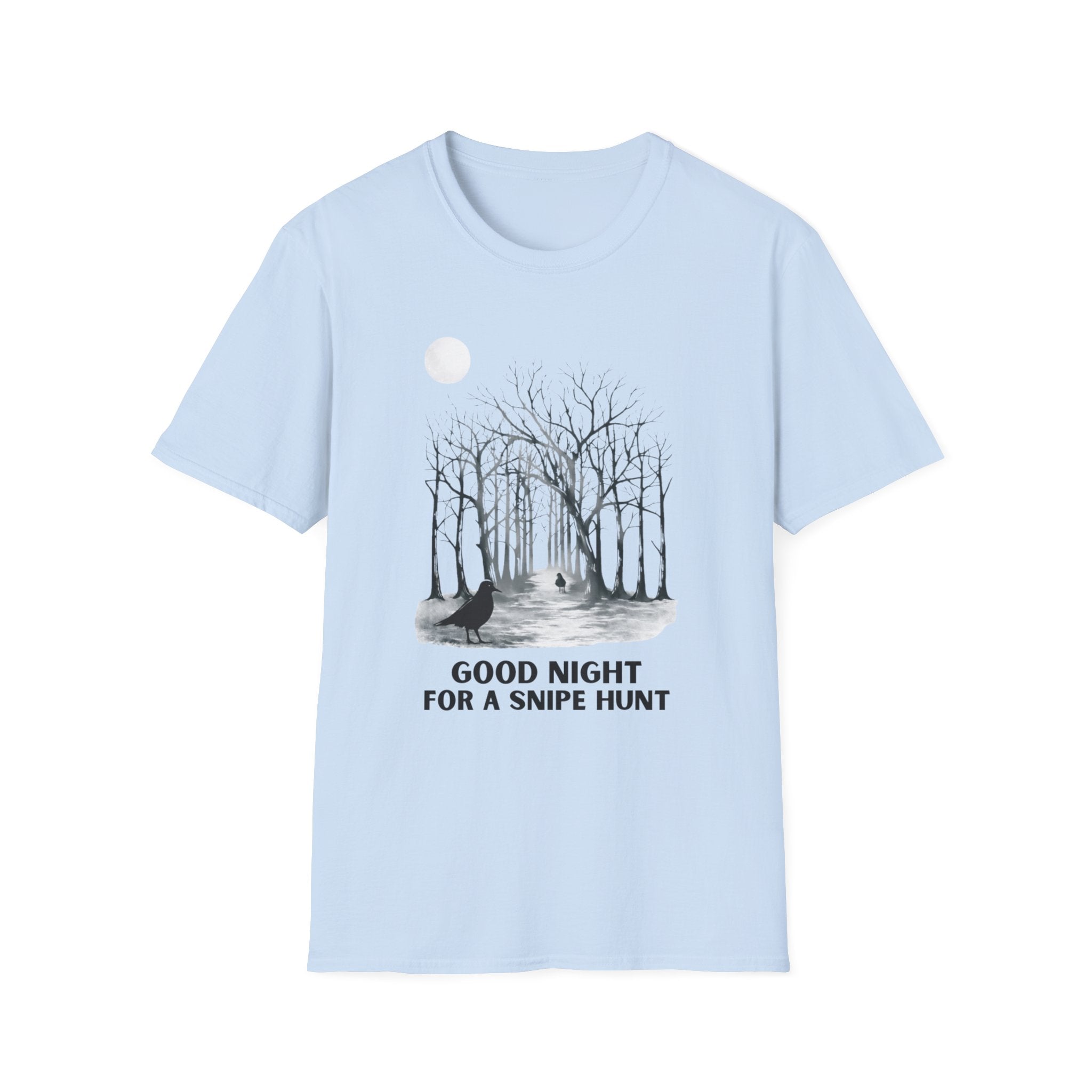 *Graphic on Front *Snipe Hunt Forest Tee – "Good Night for a Snipe Hunt" Graphic T-Shirt
